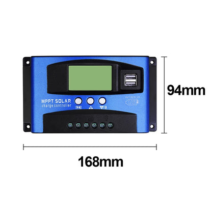 Solar MPPT 100A 60A 50A 40A 30A Charge Controller Dual USB LCD Display 12V 24V Solar Cell Panel Charger Regulator with Load