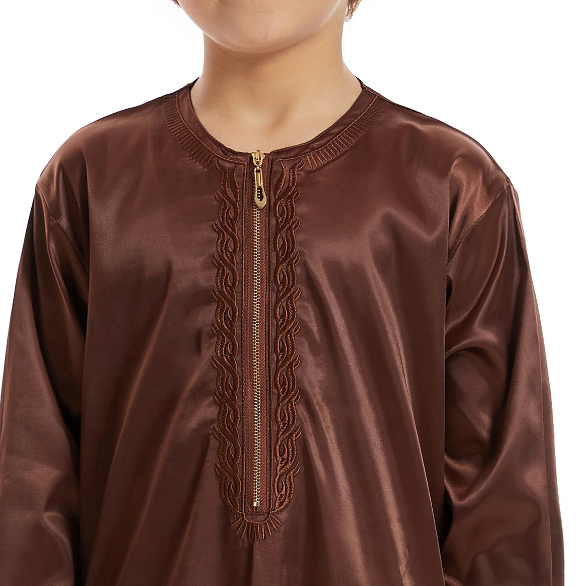 Luxury Muslim Thobe Boys Saudi Dress Kids Islamic Clothing Turkish Arab Dubai Black White Yellow Abaya Children TH881