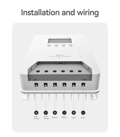 30A 40A 60A MPPT Solar Charge Controller 12V 24V 48V PV Solar Panel Acid/Lithium Battery Regulator Dual USB Port