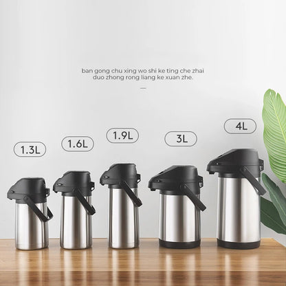 Stainless Steel Air Pressure Thermos Kettle Press-type Water Dispenser Large Capacity Office Household Water Vacuum Flasks