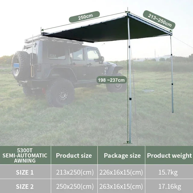 Caravan Awnings,4x4 Offroad Suv Truck Retractable Outdoor Camping Car Side Awning