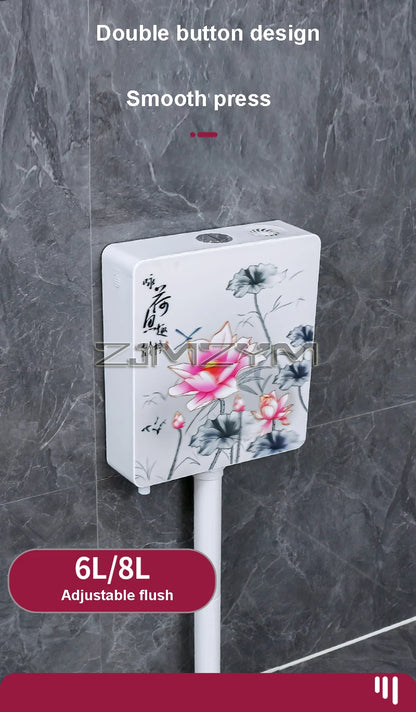 Household Toilet Water Tank Toilet Squat Toilet Energy-Saving Water Tank Squat Toilet Wall Hanging Flush Water Tank