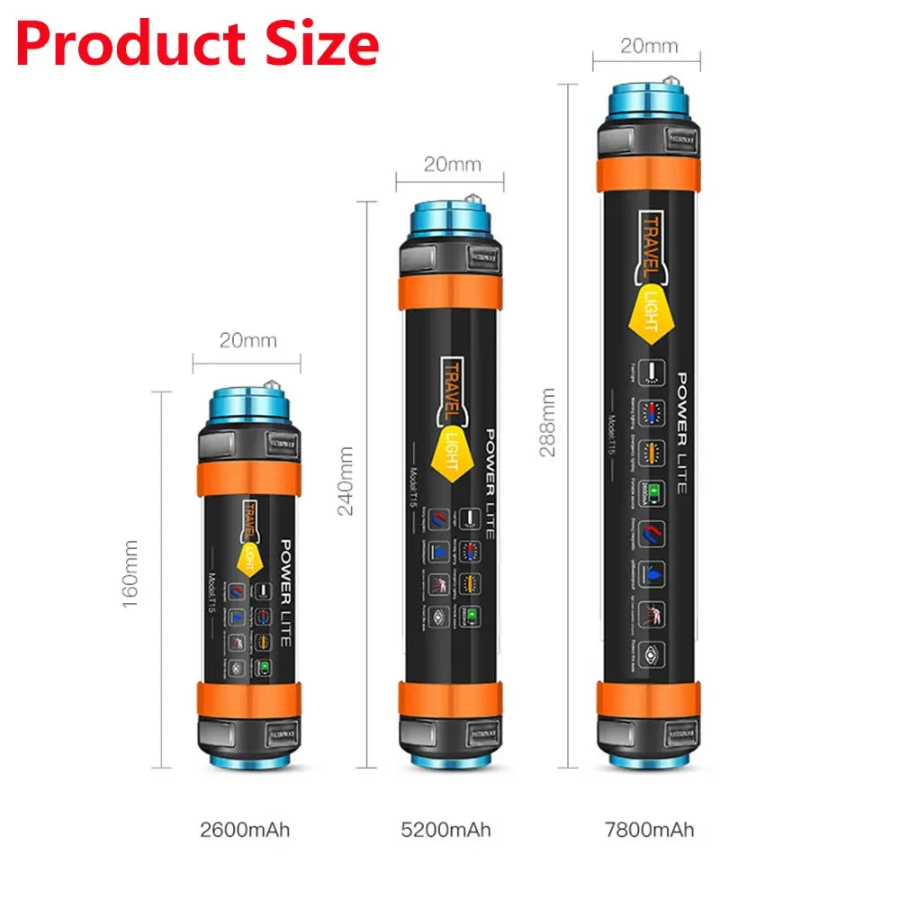 7800MAH LED Camp Light Portable Lantern Emergency Flashlight Magnetic USB Rechargeable IP68 Waterproof Mosquito Repellent Lamp