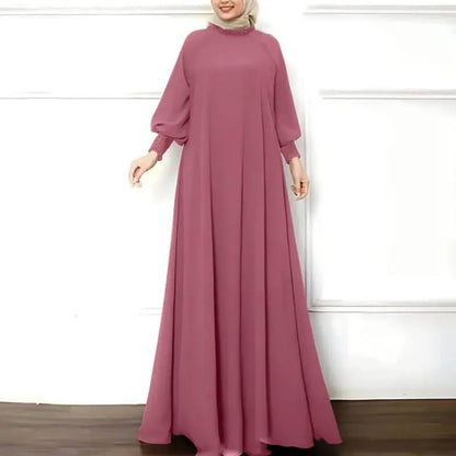 Autumn Dress 2024 ZANZEA Muslim Abaya Robe Femme Elegant Long Lantern Sleeve Solid Vestidos Kaftan Ramadan Sundress Eid Mubarek