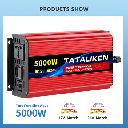 pure sine wave inverter 12V to 220V 1600W 2500W 3500W 4500W DC to AC voltage converter 12 220 mini-car power supply