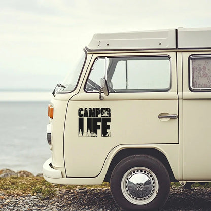 Camper Life Car Caravan Vans Stickers Auto Door Decor Vinyl Decals Die Cut Decoration Accessories