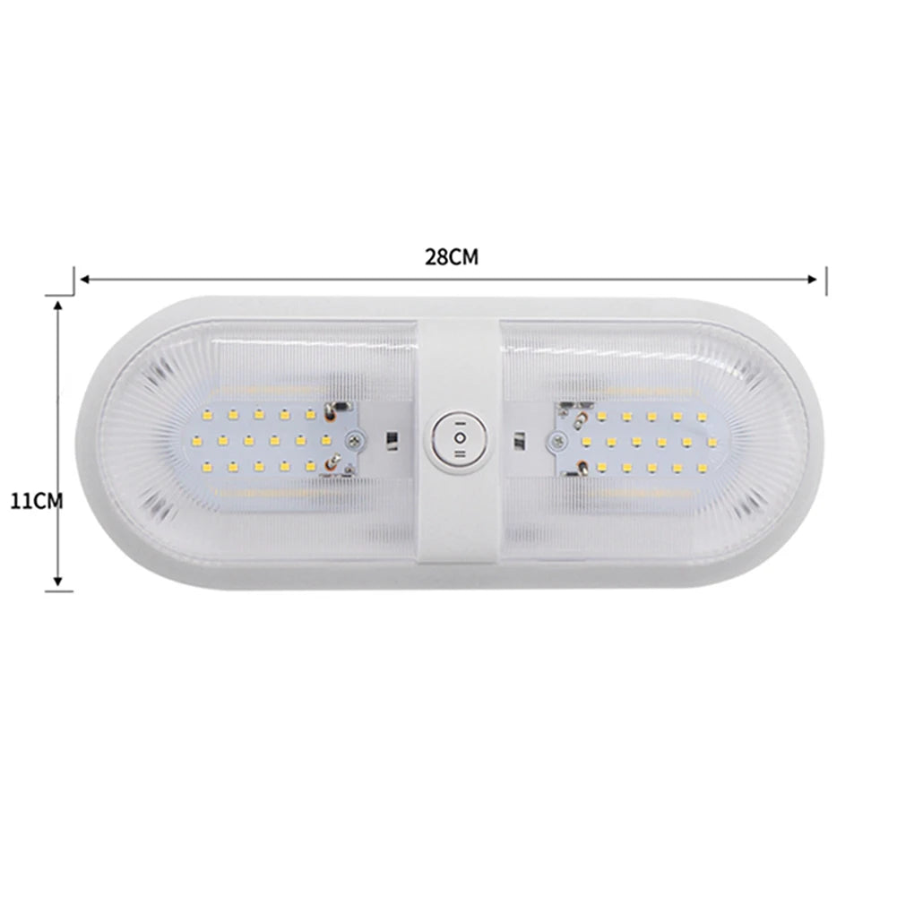 12V 24/48 LED Ceiling Lamp Dome Light with Switch Caravan Accessories for RV Marine Boat Yacht Camping Car Motorhome Trailer