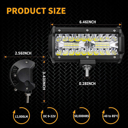 Car LED Light Bar Offroad 4x4 Spotlights Fog Lamp 12V 24V Diode Headlight Truck Farm Tractor Boat SUV ATV Light Bar/work Light