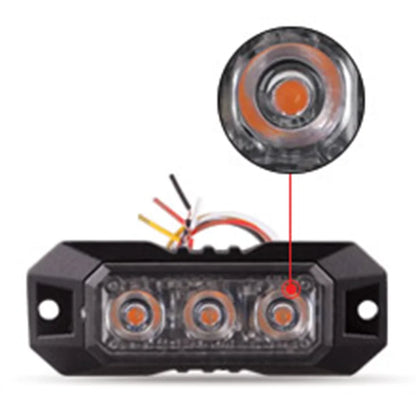 1PCS 3LED Strobe Warning Grille Flashing Lights Emergency Universal Trailer Truck Police Strobos Car Security Signal Lamp 12-24V