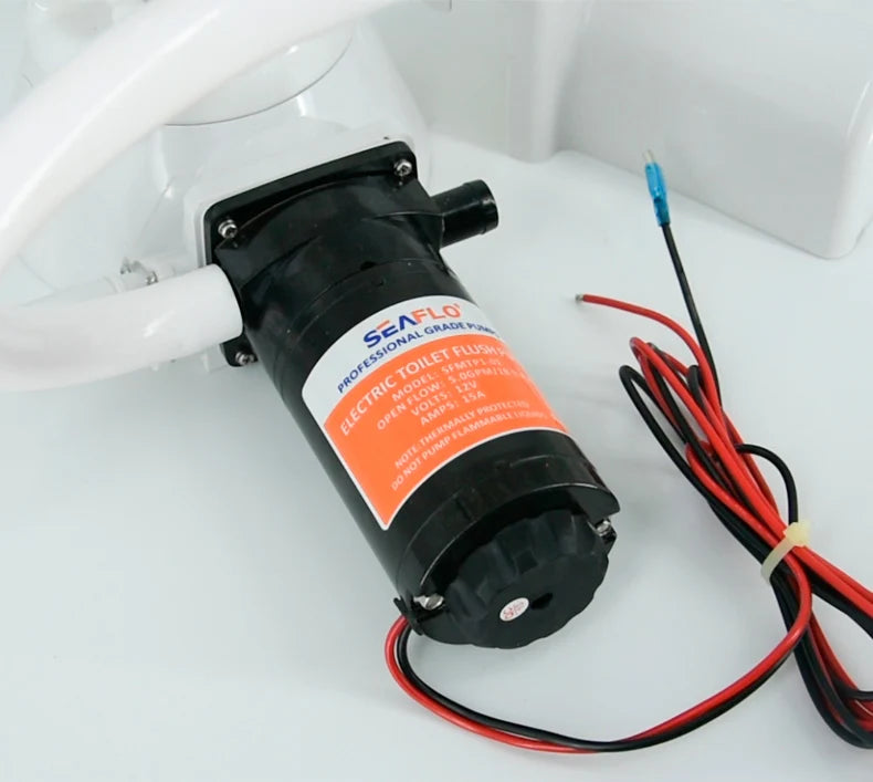 12V 24V Horizontal Toilet Mashing Sewage Flushing Pump Equipped with Electric Flushing Pump Flexible Impeller Open Flow 18.9LPM