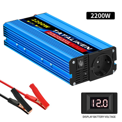 pure sine wave power inverter 12V to 220V 50HZ 2500W 3500W 4500W 5000W 6000W DC to AC voltage converter  power supply EU Socket