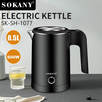 Houselin Travel Electric Kettle 0.5L Stainless Steel Household Indoor Kettle,For Hotel Family Trip Kitchen Smart Kettle Pot