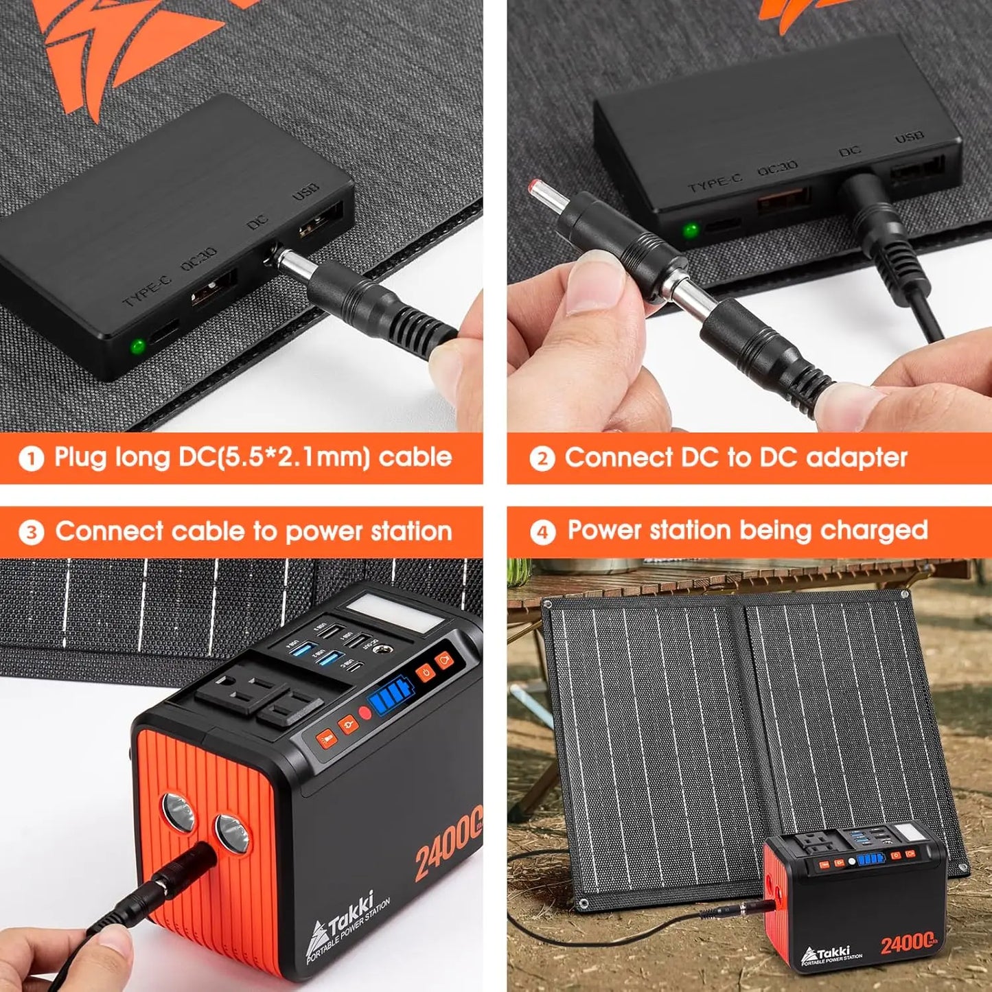 Solar Generator Camping Portable Power Station with Solar Panels Included Peak Solar Charger Power Bank AC DC USB Ports