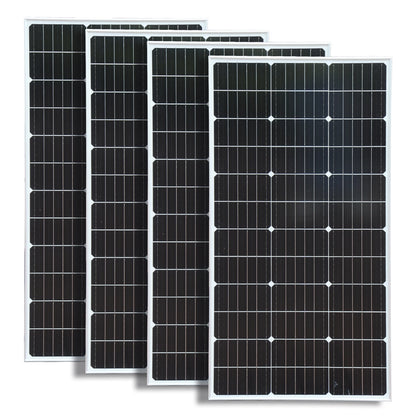 Solar panel 100W 1PCS 2PCS 3PCS 4PCS 12V 200W 300W 400W Glass solar Panels for home light refrigerator power station camping etc