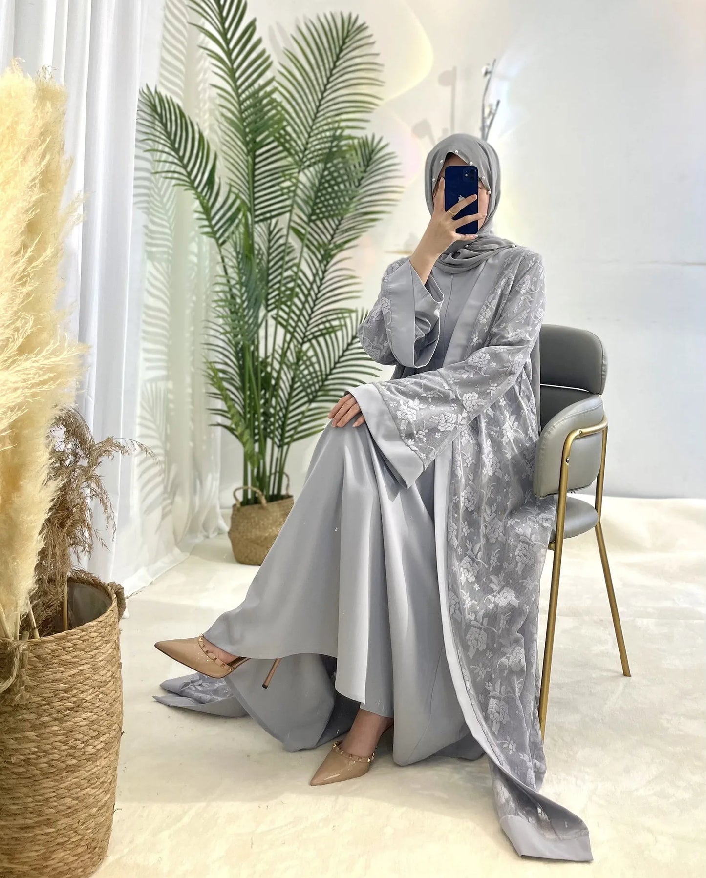 Ramadan Morocco Dubai Muslim Luxury Fashion Women's Islamic Traditional Clothing Arab Dress Kaftan Abaya Robe Robe