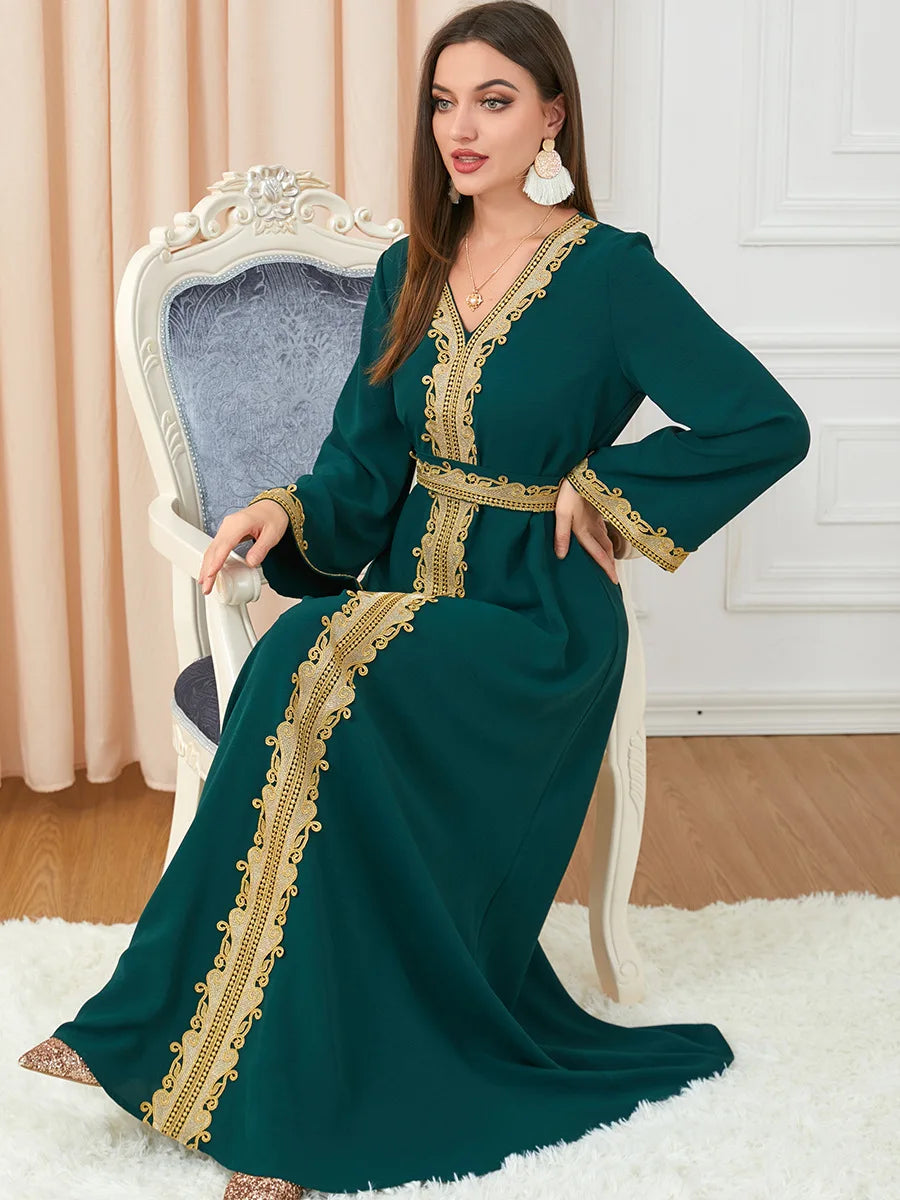 Arab Morocco Muslim Dress Abaya Women embroidery maxi Abayas Dubai Turkey Islam Kaftan Longue Musulmane Vestidos Largos 2022