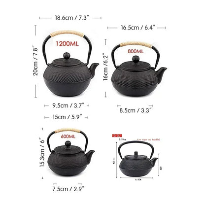 Cast Iron Tea Teapot Japanese Tea Kettle Chinese Teapots for Boiling Water Ceremony Accessory Kitchen Teaware Set Charcoal Stove