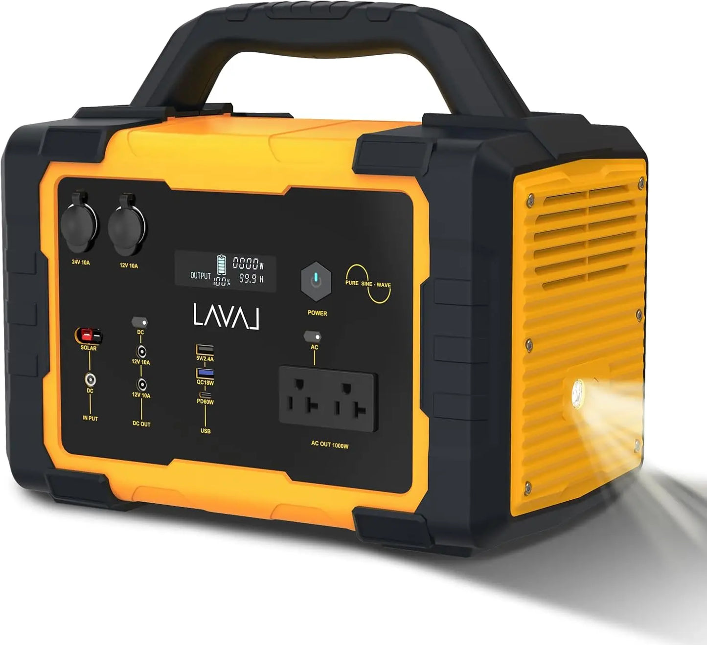 Portable Power Station 600W, 647Wh Backup Lithium Battery, 120V/600W AC Outlet, Solar Generator for Home, Outdoor, Camping