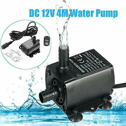 DC12V High Flow Water Pump Submersible Pump Flow Rate Mini Ultra-Quiet Brushless Motor 10W 400L/H  Camper Caravan Motorhome Boat