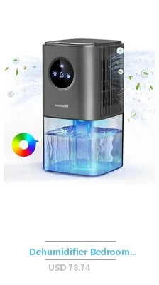 Compact Portable Dehumidifier 720sq ft Quiet Auto-Off Function 95oz Water Tank 2 Modes Bedroom Kitchen Bathroom Closet Air