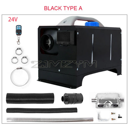 5KW 12V 24V Diesel Air Heater All in One Mini Heater with Silencer LCD Switch Remote Control for Car Bus RV Trucks SUV