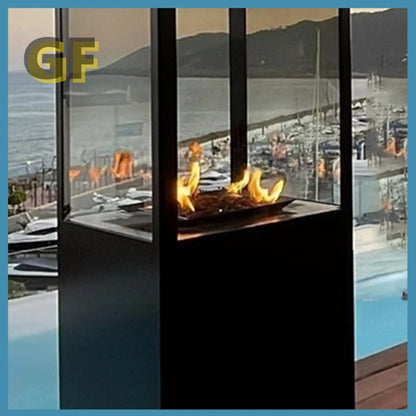 Modern Glass Heaters  Garden Supplie Outdoor Heating Stoves  Luxury Commercial Indoor Dining Room Real Fire Fireplace h