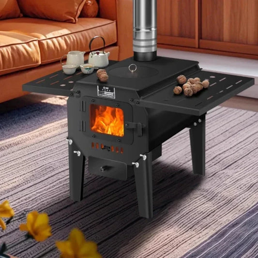 Portable Indoor Camping Wood Stove House Picnic Modern Metal Camping Heater Winter Smokeless Chimenea Artificial Furniture