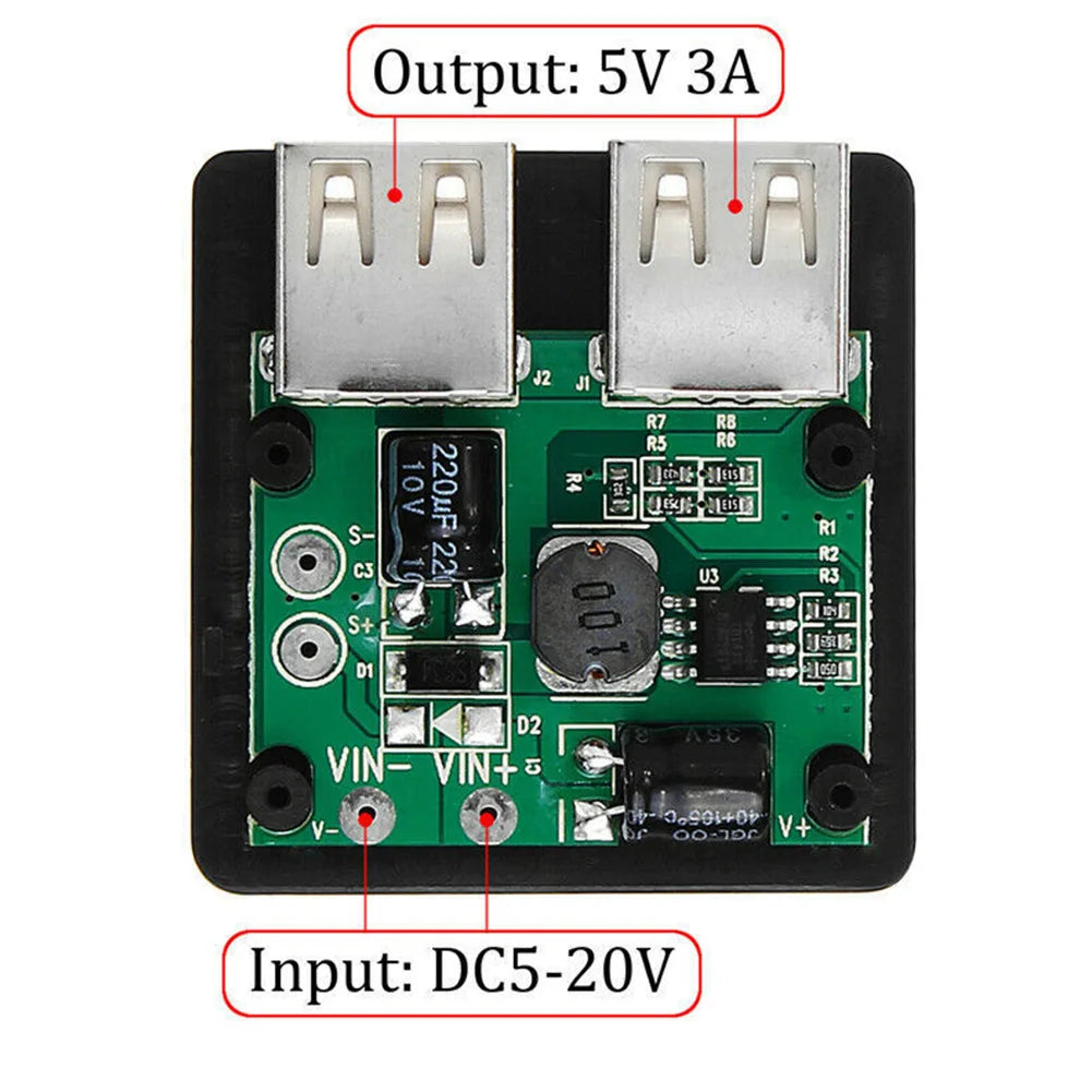 5V~20V 5V 3A Double USB Solar Panel Regulator Controller Power Charger Kit For Digital Products Phone Fan MP3 MP4