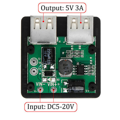 5V~20V 5V 3A Double USB Solar Panel Regulator Controller Power Charger Kit For Digital Products Phone Fan MP3 MP4