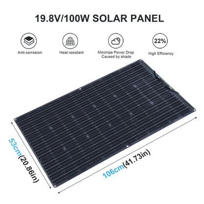 Solar Panel Kit 100W 200W 12V Flexible Photovoltaic solar panels cell with charge controller power for battery Boat Rvs Cabin