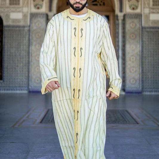 Islam Muslim Jubba Thobe For Men Clothing Caftan Islamic Arabic Dress Saudi Riyal Moroccan Kaftan Eid 2024 Palestinian Printing