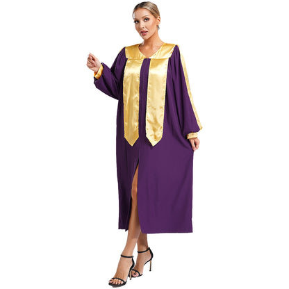 Women Muslim Arabic Tunic Overlay Worship Costume Dancewear Long Sleeve Liturgical Church Praise Dance Dress Lyrical Dance Dress