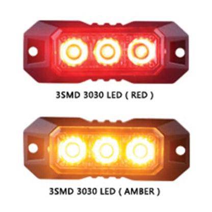 1PCS 3LED Strobe Warning Grille Flashing Lights Emergency Universal Trailer Truck Police Strobos Car Security Signal Lamp 12-24V