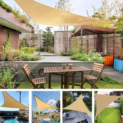 Waterproof Triangle Sun Shade Sail Canopy 98%UV Block Sun Shelters For Outdoor Facility&Activities Backyard Awning Camping Tents