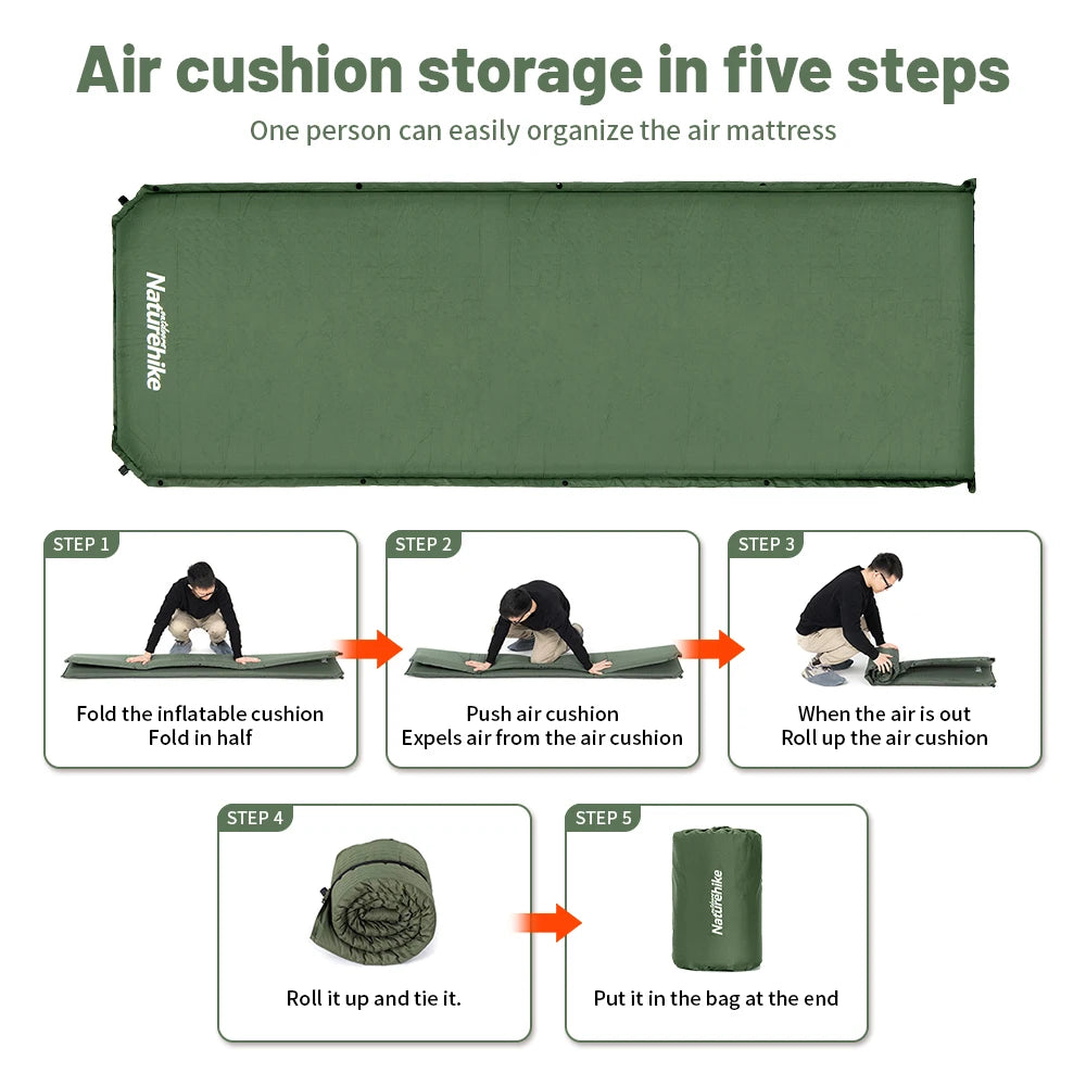 Naturehike Self-inflating Mattress D03 Inflatable Mattress 5CM Air Mattress Tourist Foam Sleeping Mat Camping Mat Tent Mattress