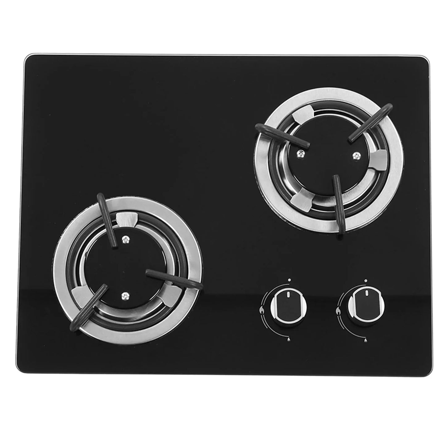 RV Gas Stove 2 Burners 1.8Kw Power Tempered Glass Panel Easy To Clean Gas Cook Top for RV Boat Caravan Camper