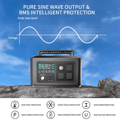 1000W 1024WH Camping Portable Power Station 220V EU Lifepo4 Battery Camping Powerstation Bank Solar Generator RV Camping Laptop