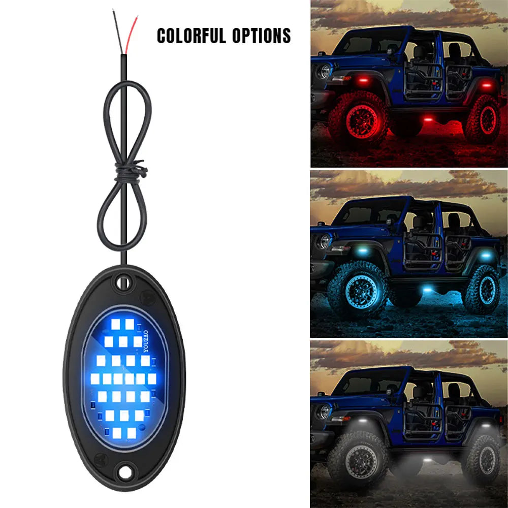 1pcs Car Chassis Light Underbody Glow LED Lights 24SMD Atmosphere Light for TV UTV Offroad Rock Lights 12v