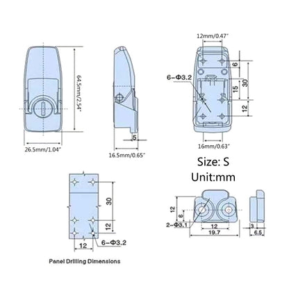 Durable Cabinet Coated Metal Hasp for LATCH with Lock Cylinder DK604 Security Toggle Lock With Keys Electrical Box Lock