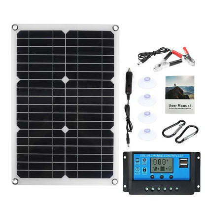 600W Solar Panel Kit Complete 12V USB With 100A Controller Solar Cells for Car Yacht RV Boat Moblie Phone Battery Charger