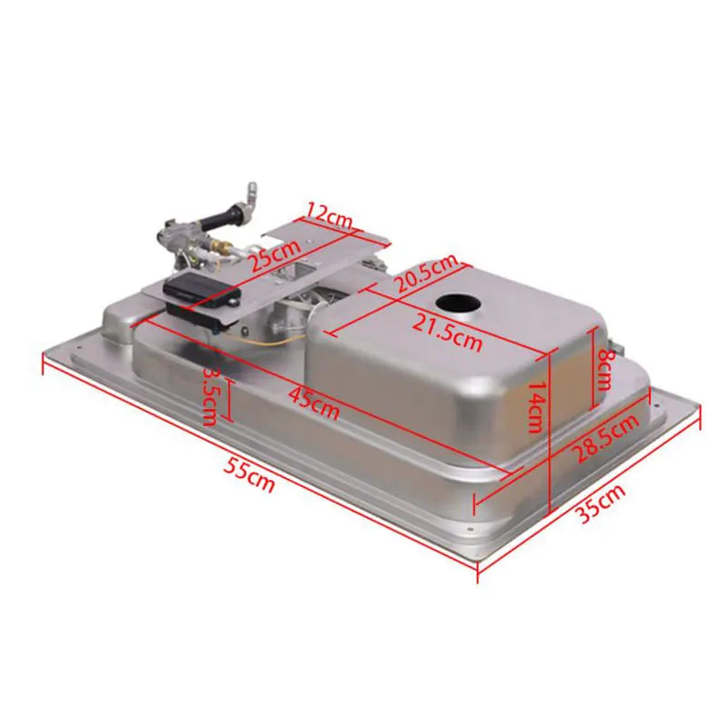 RV Gas Stove Multifunctional Folding With Sink Kitchen Gas Stove Sink Two-In-One Caravan Hidden Single-Head Stove For Outdoors