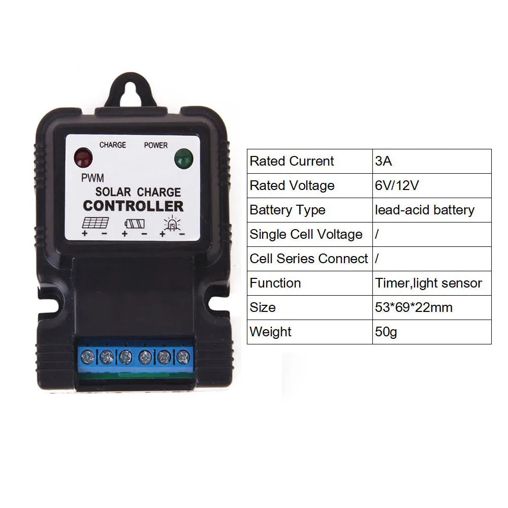 Battery Charger Charge Controller 10A Regulator 1pcs 6V 12V Automatic Solar Automation Control Systems Brand New