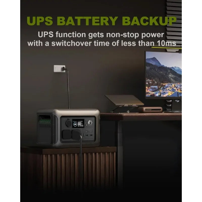 [Upgraded Version] ALLPOWERS R600 Super-Quiet Portable Power Station, 299Wh 600W LiFePO4 Battery Backup with UPS Function