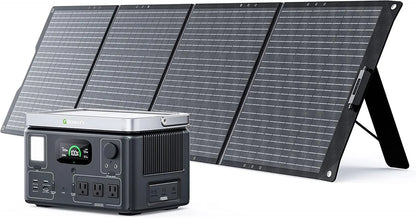 GROWATT Solar Generator VITA 550 Portable Power Station with 200W Solar Panel, UP to 1050W Output, 538Wh LiFePO4 Battery,