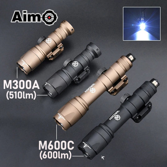 WADSN Airsoft Surefir M600C M600 M300 Tactical Scout Light AR15 Rifle Weapon Flashlight LED Hunting Spotlight SF M300A Gun lamp