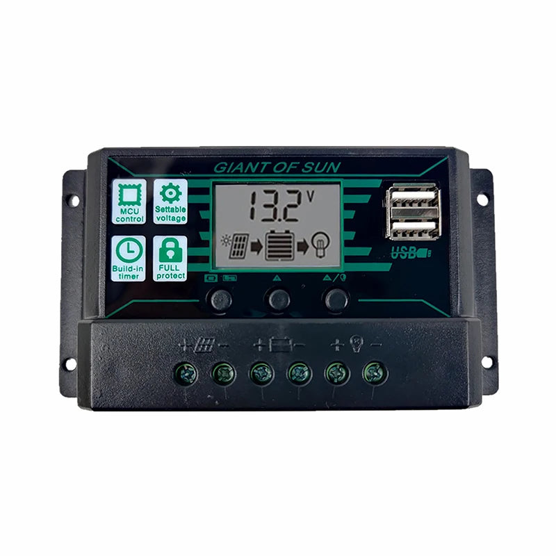 10/20/30/40/50/60/70/80/90/100/150A Solar Controller Digital Display LCD Screen 12V 24V Solar Panels Battery Charge Controller