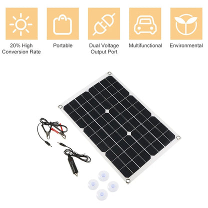 600W Solar Panel Kit Complete 12V USB With 100A Controller Solar Cells for Car Yacht RV Boat Moblie Phone Battery Charger