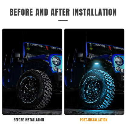 1pcs Car Chassis Light Underbody Glow LED Lights 24SMD Atmosphere Light for TV UTV Offroad Rock Lights 12v