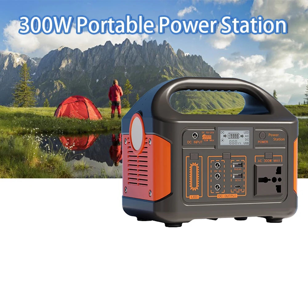 100W/300W 24000mAh LiFePO4 Portable Power Station Mobile Power Supply Solar Generator 220V/110V Station Power Bank for Camping