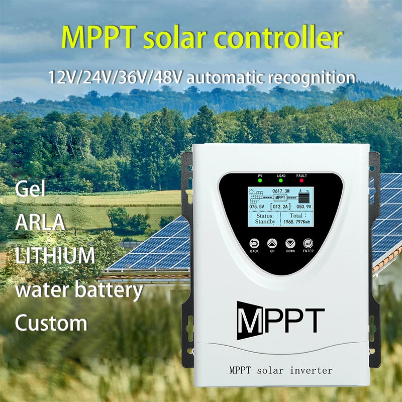 MPPT 100A 60A 50A 30A 150VDC Solar Charge Controller With LCD DISPLAY RS485 interface For12V 24V 36V 48V Home Solar System